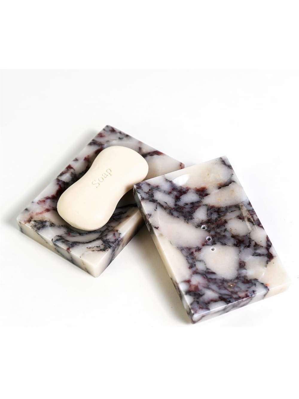 Luxurious Calacatta-viola Natural Marble Soap Dish Tray Marble Soap Holder